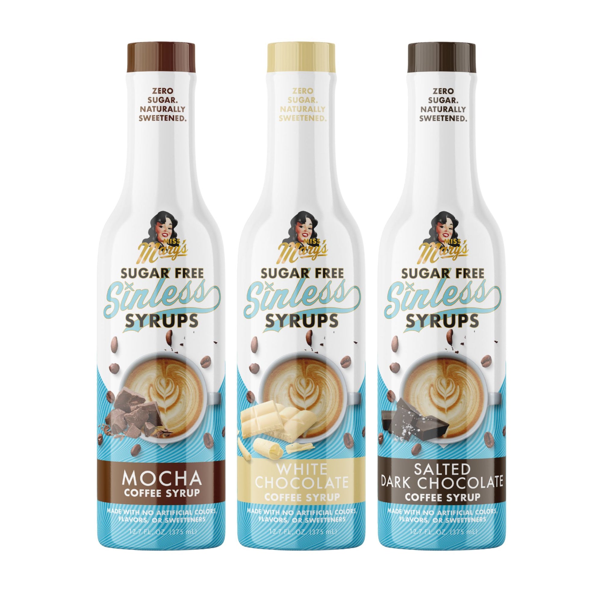 Chocolate Lovers Syrup Trio - Mocha, Salted Dark, & White Chocolate