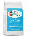 Coffee bag labeled 'Cool Mary' from Sinless Coffee on a white background
