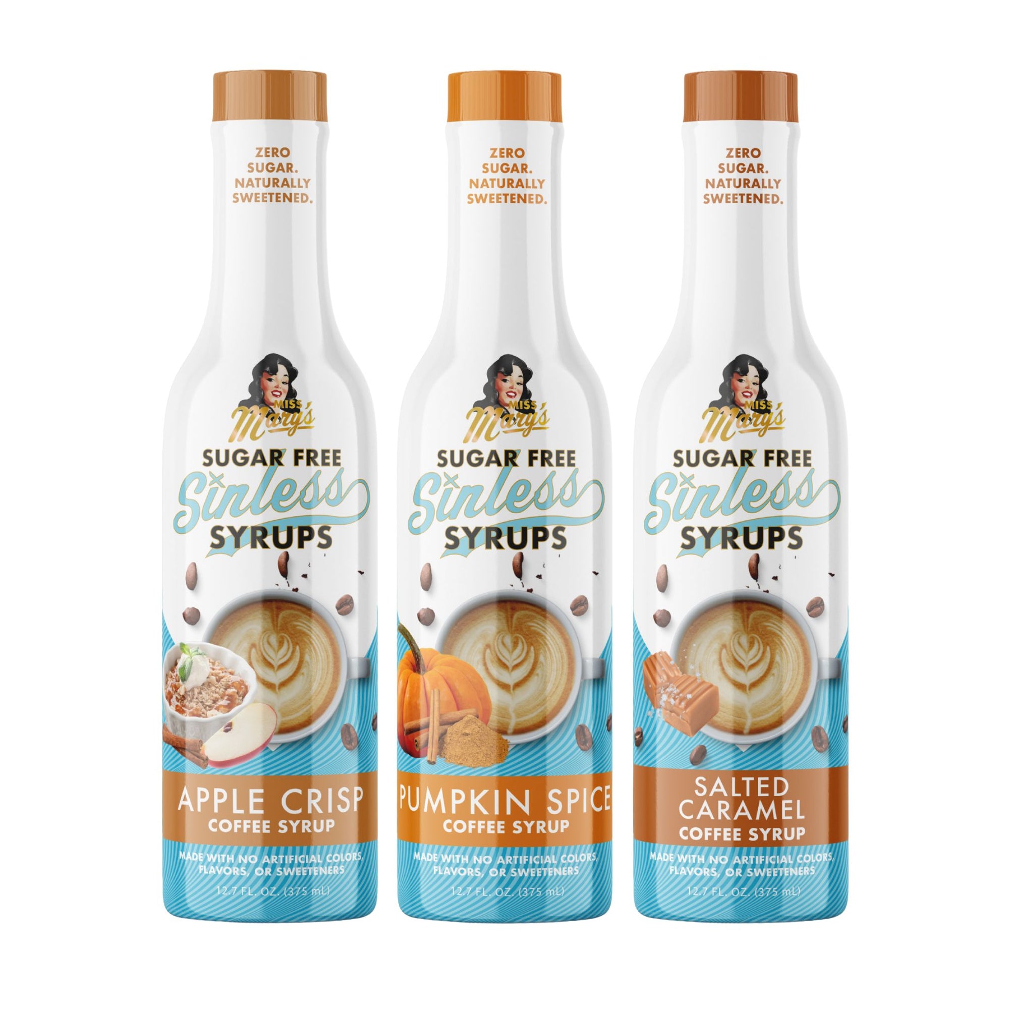 Fall Favorites Syrup Trio — Apple Crisp, Pumpkin Spice, Salted Caramel
