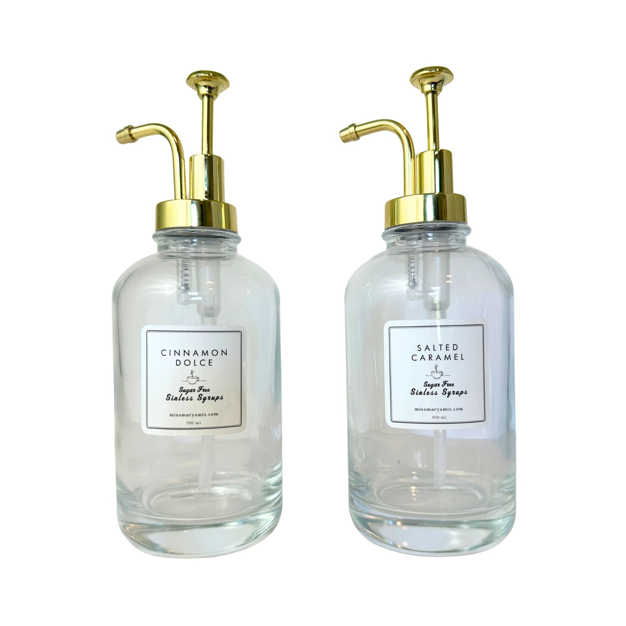 Glass Dispensers for Sugarfree Sinless Syrups