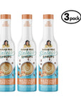 Three bottles of Sugar Free Sinless Syrups Hazelnut Coffee Syrup on a white background