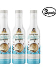 Three bottles of Sugar Free Sinless Syrups with a Madagascar Vanilla flavor on a white background.
