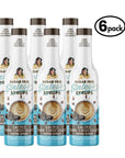 Six bottles of salted dark chocolate Sugar Free Sinless Syrup bottles on a white background.