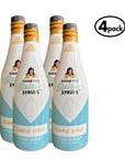 Four bottles of Sugar Free Sinless Simple Syrups on a white background
