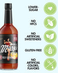 Bottle of Miss Mary's Old Fashioned Mix with attributes on a white background