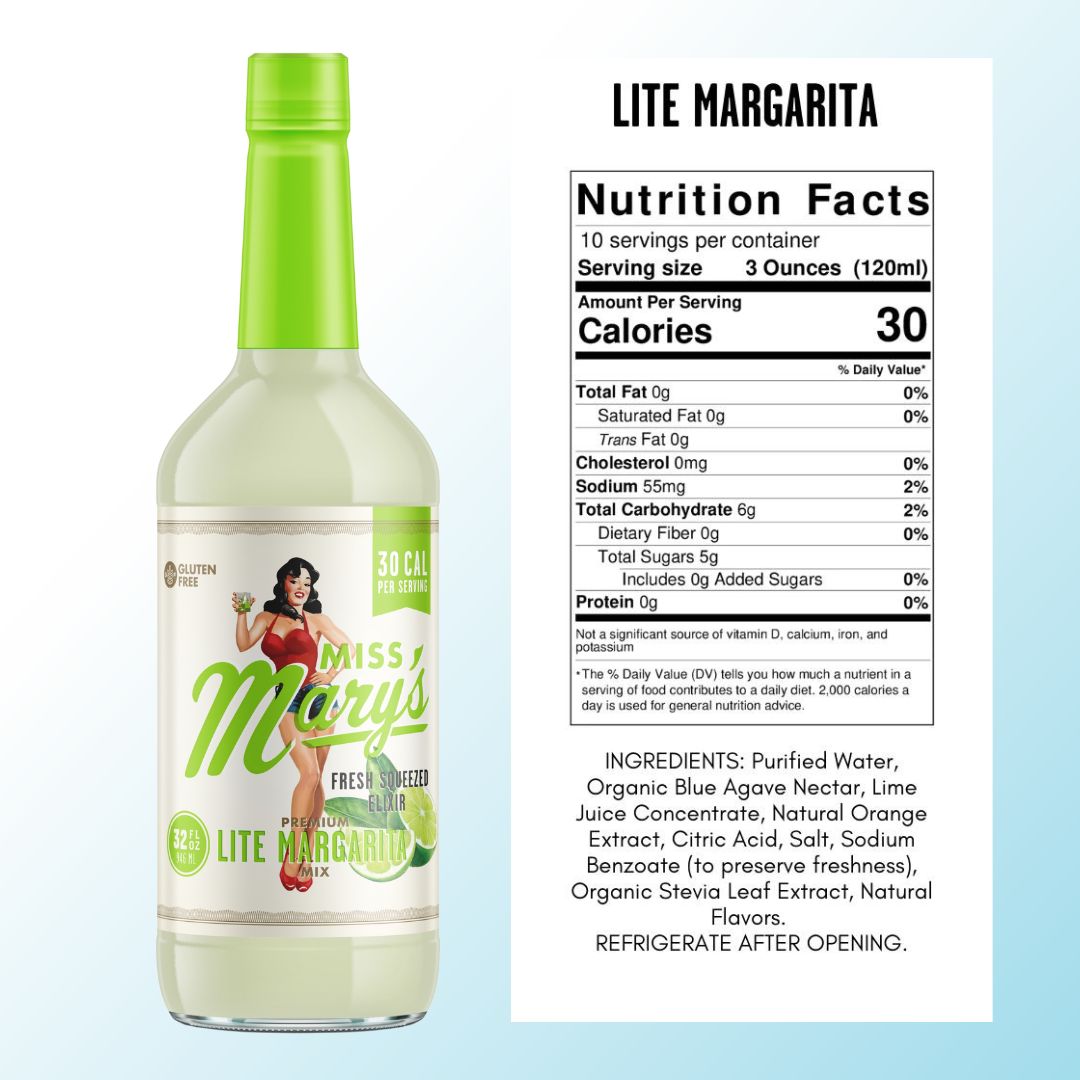 Miss Mary's Lite Margarita Mix Nutrition Facts and Ingredients List