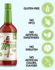 Bottle of Miss Mary's Bloody Mary with attributes on a white background