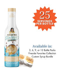 Sugar-free toasted marshmallow coffee syrup bottle with product details on a white background