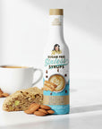 zero sugar Almond Biscotti Sinless Syrup bottle for coffee on white background