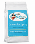 Coffee bag with 'Guatemalan Spring' label on a white background