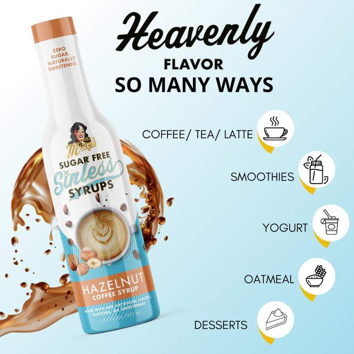 Hazelnut Coffee Syrup Sugar Free Sinless Syrups No Sucralose Miss Mary's Mix
