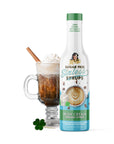 Sugar Free Irish Cream Sinless Syrup with an Irish coffee and shamrock