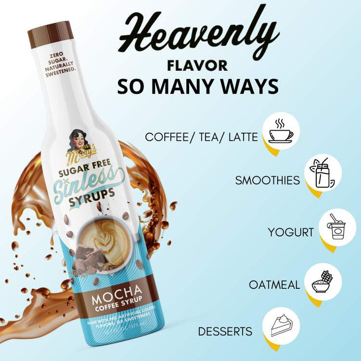 Mocha Sugar Free Sinless Syrups Naturally Sugar Free Coffee Syrup Miss Mary's Mix