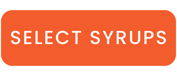 Orange rectangular button with 'SELECT SYRUPS' text on a white background