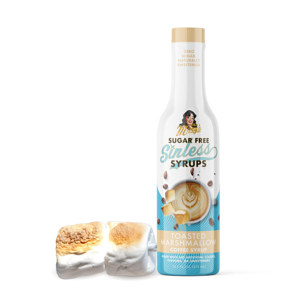 Sugar Free Toasted Marshmallow Sinless Syrup with toasted marshmallows