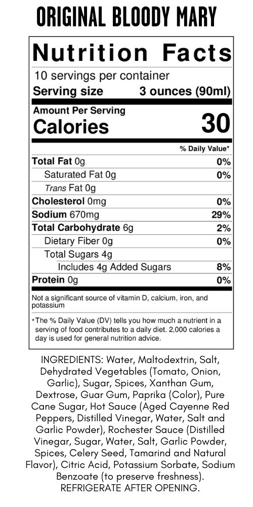 Original Bloody Mary Mix – 375ml - Miss Mary's Mix